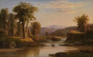 DUNCANSON Robert Scott 1821-1872,Untitled (River Landscape),1863,Swann Galleries US 2017-04-06