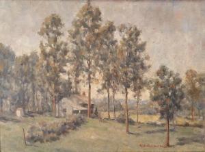 Dunkelberger Ralph D. 1894-1965,summer landscape of a farmhouse,Wiederseim US 2016-06-18