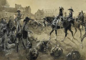 DUNKI Louis 1856-1915,Einmarsch der französischen Soldaten in Genf,Galerie Koller CH 2017-03-31