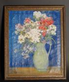 DUNKLE Edna 1930,Still Life with Flowers in Green Pitcher,Harlowe-Powell US 2009-09-19