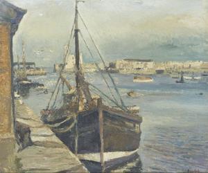 DUNLOP Ronald Ossory 1894-1973,BY THE HARBOUR QUAY,Lyon & Turnbull GB 2015-11-27
