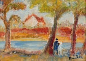 DUNLOP Ronald Ossory 1894-1973,TWO PEOPLE BY A RIVER,Ross's Auctioneers and values IE 2024-03-20