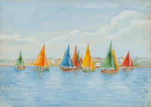DUNN Harvey T 1884-1952,DINGHY RACE, BANGOR YACHT CLUB,Ross's Auctioneers and values IE 2022-06-15
