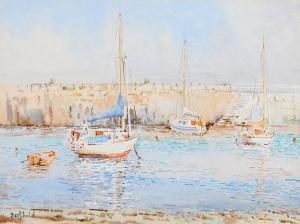 DUNNE Berthold 1924-2014,LOW TIDE, BRAY HARBOUR, COUNTY WICKLOW,Whyte's IE 2023-07-10