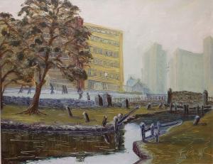 DUNNE Patrick 1900,GRAND CANAL, DUBLIN,De Veres Art Auctions IE 2017-07-18