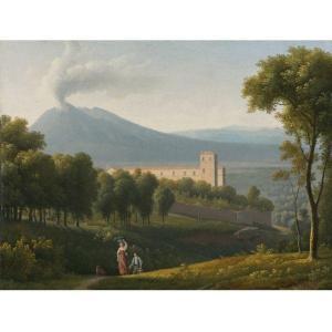 DUNOUY Alexandre 1757-1841,LANDSCAPE WITH VESUVIUS IN THE DISTANCE,1811,Sotheby's GB 2011-01-27