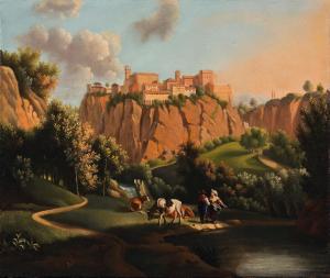 DUNOUY Alexandre 1757-1841,Veduta di Castel Sant'Elia nella Tuscia,Wannenes Art Auctions 2021-03-18