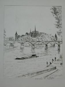 DUNOYER DE SEGONZAC Andre Albert Marie 1884-1974,Le pont Neuf à Paris,Versailles Enchères 2017-05-21