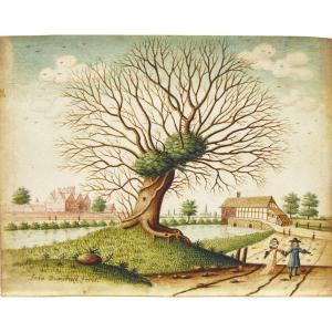 DUNSTALL John,A POLLARD OAK NEAR WEST HAMPNETT PLACE, CHICHESTER,1660,Waddington's 2016-06-20