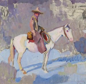 DUNTON William Herbert 1878-1936,Cowboy on a Grey Horse,c. 1925,Christie's GB 2024-01-18