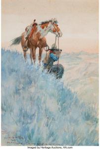 DUNTON William Herbert 1878-1936,Scouting Cowboy, Montana,1906,Heritage US 2024-03-21