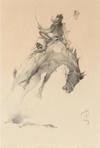 DUNTON William Herbert 1878-1936,The Bronco Buster,1931,Santa Fe Art Auction US 2024-03-13