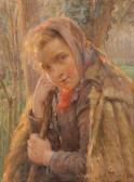 DUOLE Séverin 1859-1906,Jeune bergère au foulard,1895,Marambat-Camper FR 2019-10-10