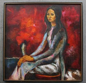 DUONG MINH TRAN THI NHAN,Portrait of a Seated Woman in Blue,Burchard US 2009-08-30