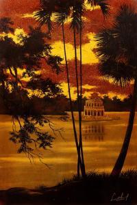 DUONG MINH TRAN THI NHAN,Turtle tower (Thap Rua) on Hoan Kiem Lake in Hano,1950,Sotheby's 2021-11-09