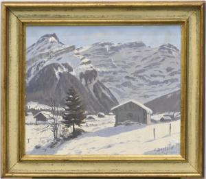DUPLAIN Albert 1890-1978,Chalet du Valais,Rops BE 2019-12-15