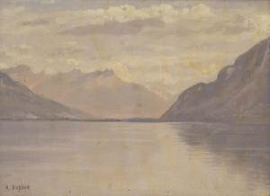 DUPLAIN Albert 1890-1978,Vue sur le lac Léman,Dogny Auction CH 2019-03-12