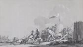 DUPLESSIS BERTAUX Jean 1749-1819,Soldiers defending a stockade,Woolley & Wallis GB 2015-12-10