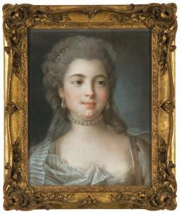 DUPLESSIS Joseph Siffrede 1725-1802,Portrait of a lady wearing pearl earings an,Bloomsbury New York 2009-05-06