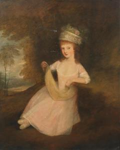 DUPONT Gainsborough 1754-1797,Portrait of Anne Smyth, in a white dress and hat, ,Bonhams 2023-06-28