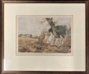 DUPONT LOUIS PIERRE HENRIQUEL 1797-1882,children and dog in a rural landscape,Keys GB 2023-01-05