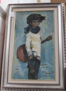 DUPONT M 1800-1900,Child with Guitar,20th century,Tooveys Auction GB 2018-08-08