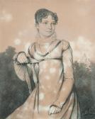 DUPRÉ Louis 1789-1837,Portrait de femme avec Saint-Pierre de Rome,Tajan FR 2013-05-16