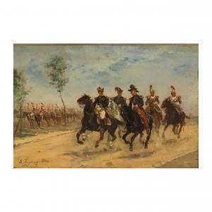 DUPRAY Henry Louis 1841-1909,Régiment de cavalerie,1872,Cornette de Saint Cyr FR 2023-05-11
