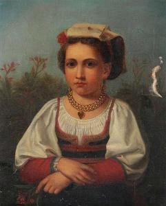DUPUIS Daniel 1849-1899,Portrait of a girl,Bernaerts BE 2015-12-08