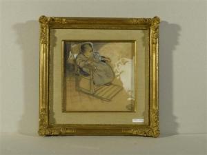 DUPUIS Geo, Georges 1874-1932,Kleines Mädchen mit Stuhl.,Galerie Koller CH 2008-03-13