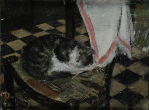 DUPUIS Maurice 1882-1959,Chat endormi,1924,Campo & Campo BE 2023-04-18