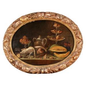 DUPUIS Pierre 1610-1682,Natura morta morta di pesci, frutta e stoviglie,Galleria Sarno IT 2019-12-11
