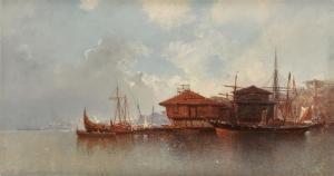 DURAND BRAGER Jean Baptiste Henri 1814-1879,View of the Bosphorus,1872,Sotheby's GB 2024-04-23