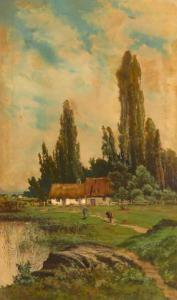 DURAND CLAUDE 1900-1900,A cottage with cows in a rural landscape,1886,Bonhams GB 2020-10-20