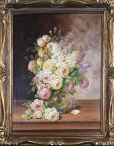 DURAND Francisque 1800-1800,Bouquet de roses et lilas,Etienne de Baecque FR 2019-10-25