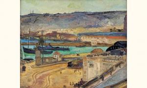 DURAND Jean Aimé 1914," Le Port d'Alger, vers 1940 ".,1940,Gros-Delettrez FR 2004-12-13