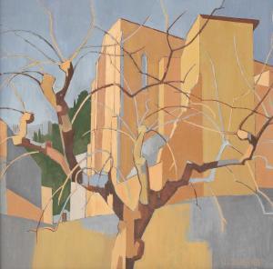 DURAND Jean 1919-2000,View of a church and tree,Sworders GB 2022-02-13