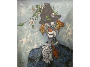 DURANDOT Rey,Durando - Portrait of a clown with daisies on his ,Andrew Smith and Son 2007-12-11