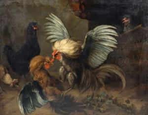 DURANTI Giorgio 1687-1753,Cockfight,Stahl DE 2022-11-26