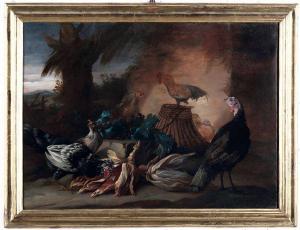 DURANTI Giorgio 1687-1753,Paesaggi con galline e tacchini,Cambi IT 2021-12-16