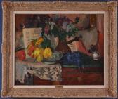 DURANTON Jeanne 1900,STILL LIFE WITH YELLOW TULIPS,Stair Galleries US 2011-03-19