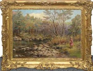 DURDEN G. W,Girl With Flowers Along the River Bank,1895,Scottsdale Art Auction US 2008-04-12