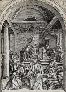 DURER Albrecht 1471-1528,Christ Among the Doctors, from The Life of the Vir,1503,Bonhams 2012-11-27