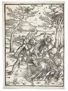 DURER Albrecht,HERCULES CONQUERING THE MOLIONIDE TWINS (B. 127; M,1496,Sotheby's 2018-09-26