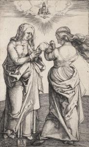DURER Albrecht 1471-1528,La Vierge et l'Enfant avec sainte Anne,Piasa FR 2012-06-07