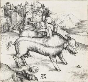 DURER Albrecht 1471-1528,The Monstrous Pig of Landser,1496,Swann Galleries US 2024-04-18