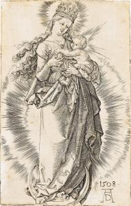 DURER Albrecht,The Virgin on the Crescent with a Crown of Stars,1508,Swann Galleries 2024-04-18