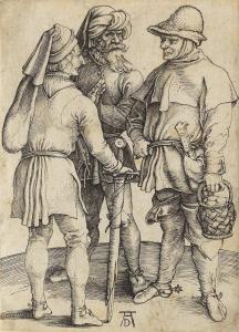 DURER Albrecht 1471-1528,Three Peasants in conversation,1497,Bonhams GB 2018-12-18