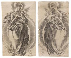DURER Albrecht 1471-1528,Virgin on a Crescent with a Starry Crown,1508,Hindman US 2017-05-23