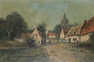 DURIEUX Emile 1800-1800,Geanimeerd dorpsgezicht,Bernaerts BE 2011-09-12